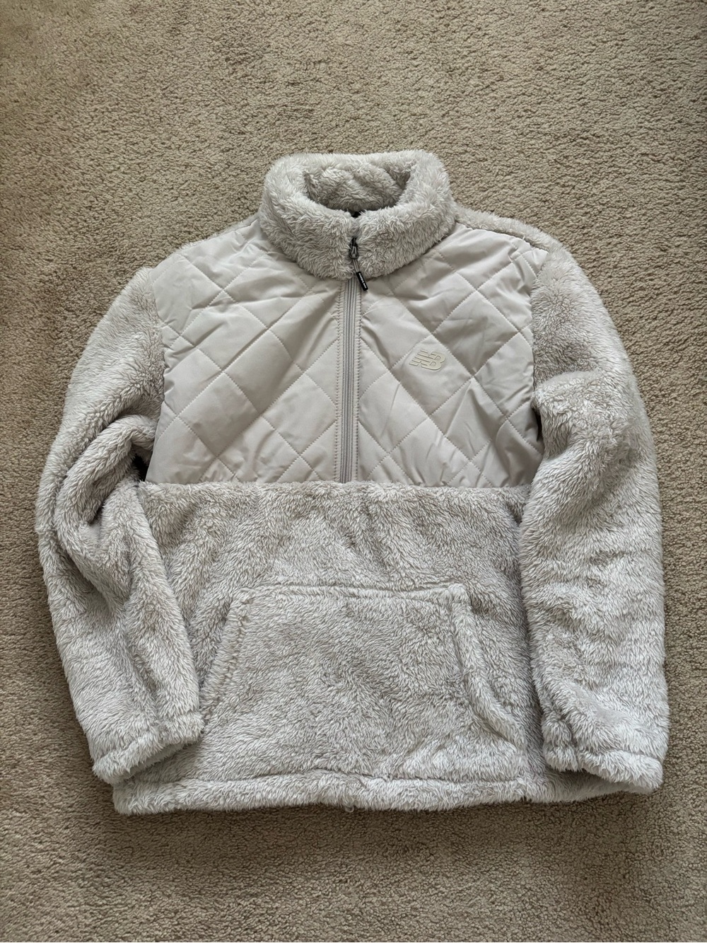 New Balance Women’s Quilted Fleece Tan/Grey Jacket